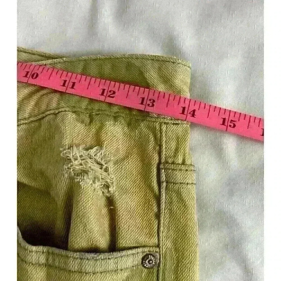 Free People Womens Size 24 Jeans Camo Print Distressed Skinny Tan and Green - Picture 6 of 13